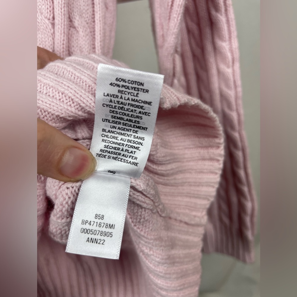 BP. Pink Long Sleeve Knit Cotton Sweater Size Large (12-14) NWT - Picture 8 of 9